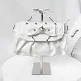 NNEOBA White Bow Rhinestone Shoulder Handbag