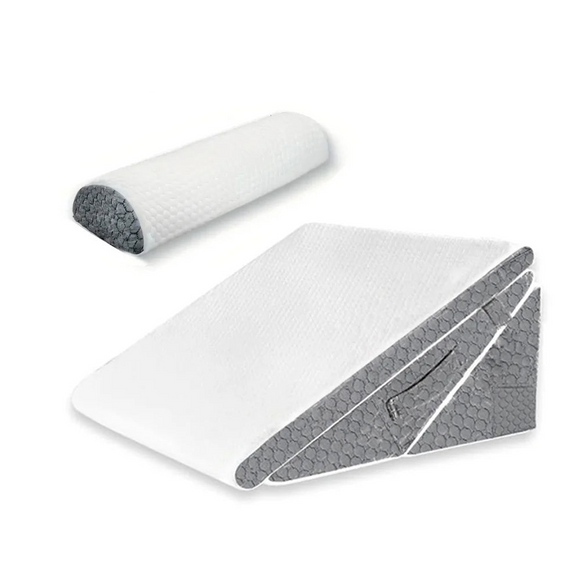 NNEOBA Adjustable Wedge Pillow Set Ergonomic Triangle Pillow Headrest Grey