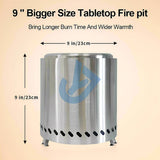NNEOBA Smokeless Stainless Steel Camping Stove Mini Fire Pit Silver
