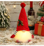 Glowing Faceless Christmas Gnome Doll Red without LED Light