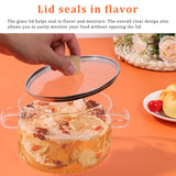 NNEOBA 1.6L Borosilicate Glass Saucepan with Lid Clear Heat-Resistant Pot