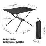 NNEOBA Camping Folding Roll-Up Table Black