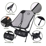 NNEOBA 2pcs Outdoor Folding Moon Chairs Black