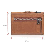 Genuine Leather Pop-Up Card Wallet with Coin Pocket