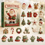 24-Day Mini Christmas Brick Ornament Advent Calendar,Unique Designs, Buildable Bricks, Hanging Loops Included, Holiday Countdown