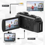 NNEOBA Digital HD Camera with Rotating Screen with 32G Card Black