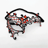 Black Gold Skull Metal Mask Halloween Rhinestone Half Face Venetian Masquerade Men White Women Skull Party Mask