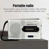 NNEOBA Portable Pocket Radio with Built-in Speaker Silver