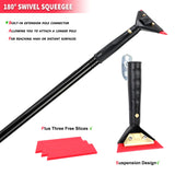 180° Rotating Car Glass Squeegee with Rubber Blade – Scratch-Free Window, Mirror & Shower Cleaning Tool