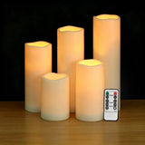 Waterproof Flameless LED Pillar Candles Set