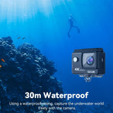 NNEOBA 4K Action Camera Waterproof with WiFi (30M Sports Cam)