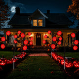 Red 1PC 6-Head Halloween Solar Pumpkin Garden Lights