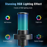 NNEOBA USB Gaming Microphone RGB 4 Polar Patterns Gain Control