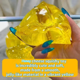 Honey Cheese Squishy Stress Ball Sparkling Slow-Rise TPR Sensory Fidget Toy
