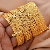 NNEOBA Ethiopian Gold Bangles Women’s Wedding Jewelry Set