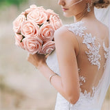 25pcs Light Pink Artificial Roses with Stems