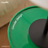 NNEOBA Minimalist Green Nightstands - Mid Century Round Coffee Tables with Storage