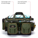 NNEOBA Fishing Tackle Shoulder Bag with Rain Cover Army Green