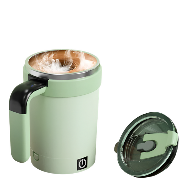 NNEOBA Rechargeable Automatic Magnetic Self-Stirring Mug LED Temp Display Green