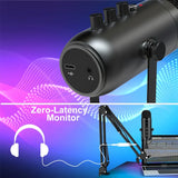 NNEOBA USB Streaming Microphone Kit Cardioid Condenser with Boom Arm