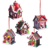 5PCS Gingerbread House Christmas Ornament Set