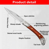 NNEOBA 2pcs Folding Pocket Fruit Knife Brown
