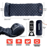 NNEOBA Camping Inflatable Sleeping Pad with Built-in Foot Pump And Pillow Navy Blue