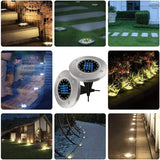 1Pcs Solar Ground Lights 8 LED Stainless Steel & ABS In-Ground
