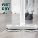 NNEOBA Wireless Electric Spin Mop Cleaner 2-in-1 Wet & Dry Floor Scrubber White