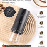 NNEOBA Portable Electric Coffee Grinder 38 Setting Adjustable Ceramic Burr Black