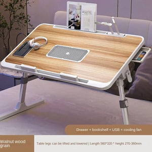 NNEOBA Foldable Radiator-Adjustable Laptop Desk with Drawer