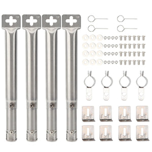 NNEOBA Universal BBQ Grill Tube Burners Set Silver