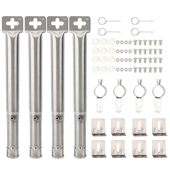 NNEOBA Universal BBQ Grill Tube Burners Set Silver