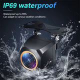 NNEOBA AHD 2K Car Rear View Camera Fisheye Golden Lens Black