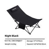 NNEOBA Camping Folding Recliner Chair with Cotton Pillow Black