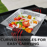 NNEOBA 12-Inch Vegetable Grill Basket Silver