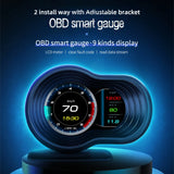 NNEOBA OBD2 Car HUD F9 Digital Head Up Display with Smart Alarm Black