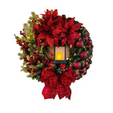 30CM LED Christmas Wreath with Red Berries