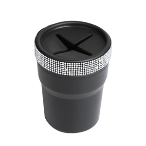 NNEOBA 2Pcs Car Coin Storage Box Mini Imitation Diamond Can for Cup Holder Balck
