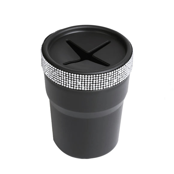NNEOBA 2Pcs Car Coin Storage Box Mini Imitation Diamond Can for Cup Holder Balck