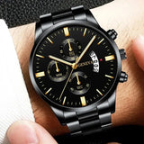 NNEOBA Men's Stainless Steel Quartz Calendar Watch