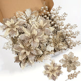 Champagne Gold Artificial Berry Flower Bouquet Silk Floral