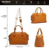 NNEOBA Women's Crossbody Pillow Bag with Wide Strap (Brown)