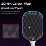 18K Raw Carbon Fiber Thermoformed Pickleball Paddle – 14mm Foam Core