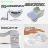 NNEOBA Orthopedic Memory Foam Leg Pillow with Adjustable Strap Grey