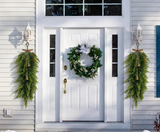 Artificial Norfolk Pine Christmas Wreath with Bows & Bells