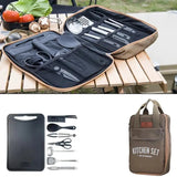 NNEOBA 8-Piece Camping Kitchen Cookware Set Khaki