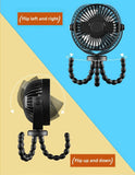 NNEOBA Mini Portable Stroller Fan with Flexible Tripod