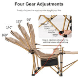 NNEOBA 2-in-1 Reclining Camping Chair Adjustable Khaki