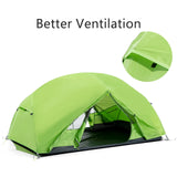 NNEOBA 2-Person Double-Layer Camping Tent Waterproof Backpacking  Green